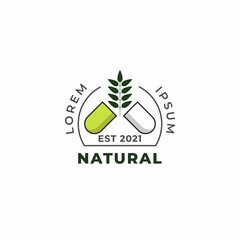 Herbal capsule logo design - logo template