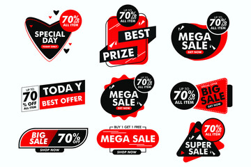 Obraz premium Sale label set with discount template Vector