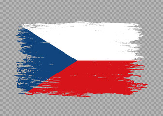 Czech Republic flag with brush paint textured isolated  on png or transparent background,Symbol of Czech Republic  ,template for banner,promote, design,vector,top gold medal winner sport country