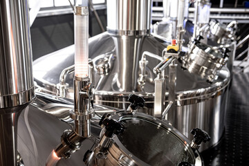 Craft beer brewing equipment in privat brewery
