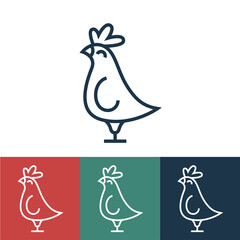 Linear vector icon with cock