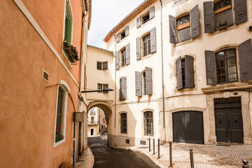 Fototapeta na wymiar Picturesque street in French city, Béziers, France.