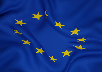 European Union flag, center, top view
