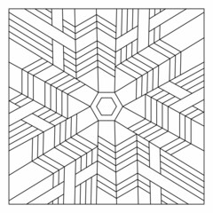 Fun coloring pages for adults. Coloring-#264. Tile pattern composition of hexagonal geometric abstract lines or ribbons. EPS8 file.