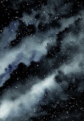 starry night sky watercolor background