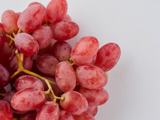Grapes. Red grape. Grape branch isolated on white. With clipping path. Full depth of field.