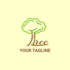 simple tree flat logo design