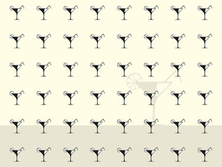 Martini glasses. Abstract background. Vector illustration.