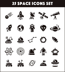 25スペース（宇宙）アイコンイラストセット