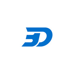 3D initial letter monogram. Company logo design.