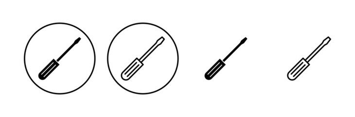 Screwdriver icon set. tools icon vector