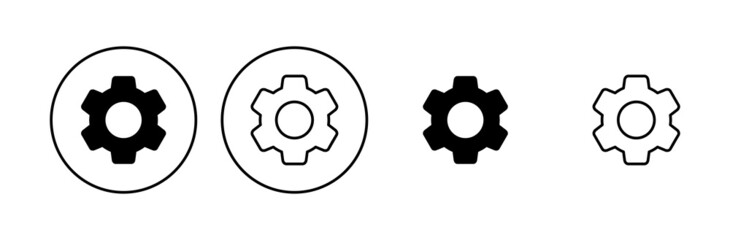 Setting Icon set. Cog Settings Icon Symbol