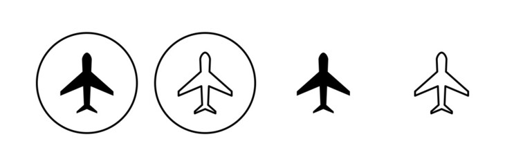 Plane icon set. Airplane icon vector. Flight transport symbol. Travel illustration. Holiday symbol