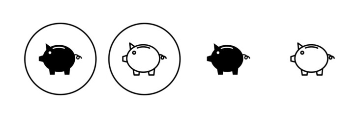 Piggy bank icon set. piggy money icon