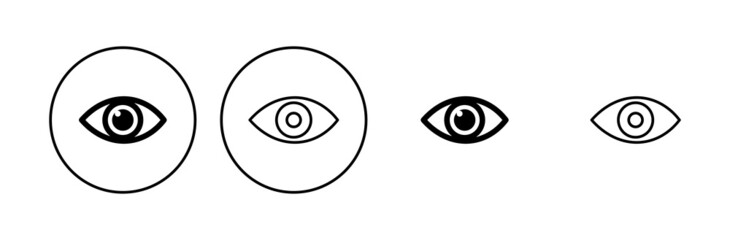 Eye icon set. Eye vector icon. Look and Vision icon.