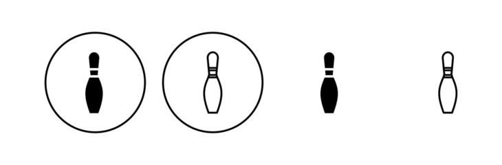 Bowling icon set. bowling ball and pin icon. bowling pins