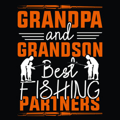 Grandpa and grandson best fishing partners | Born to fishing forced to work -sinkers, floats, rods, reels, baits, lures, spears, nets, traps, waders, tackle boxes,reel, Hooks, fishing hooks, vector
