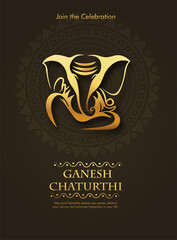 Lord Ganesha , Ganesh festival illustration of Lord Ganpati background for Ganesh Chaturthi festival of India - obrazy, fototapety, plakaty