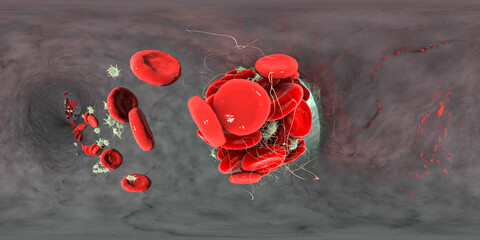 Blood clot, 360 degree panorama view