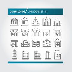Simple Set of Building Related Vector Icons for Your Site or Application.