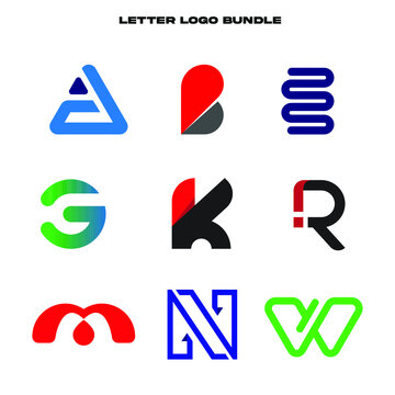 set of letter logo for web design