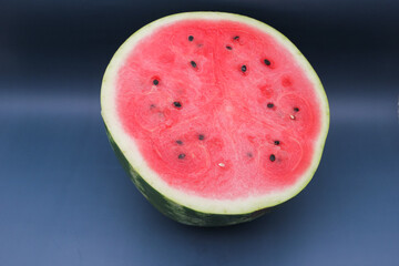 Red juicy ripe watermelon. Half a watermelon.