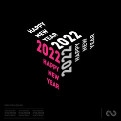 Modern 3d concept for seasonal holidays 2022 - flyers, invitations, greetings, themed congratulations and cards. Happy New Year 2022. Design for seasonal sale and social media.