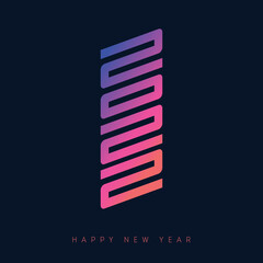 Brochure or calendar design template. Happy New Year 2022. Postmodern Modern Cover of business diary with wishes and inscription 20 22, looks like hieroglyph. Vector background.
