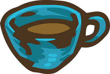 Blue Cup with Tea or Coffee