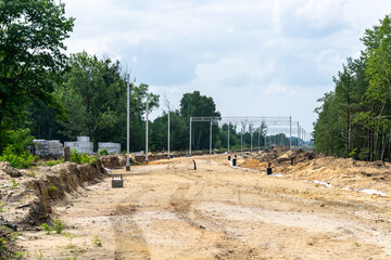 Fototapeta na wymiar construction of a new railway line from Katowice to Pyrzowice