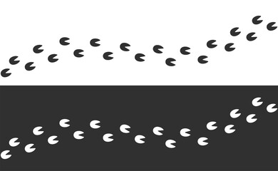 Footpath trail of horse. Sketch design modern web art doodle style