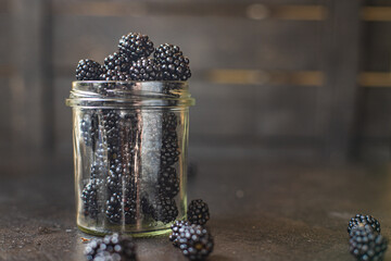 Fototapeta na wymiar blackberry fresh juicy sweet berries harvest organic meal snack copy space food background rustic keto or paleo diet veggie vegan or vegetarian food