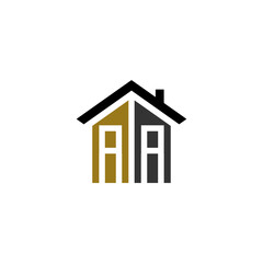 aa home logo design vector luxury linked