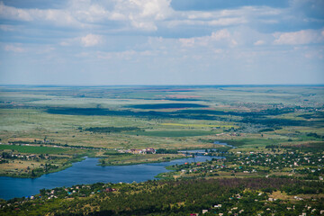 Aerial view of a small town