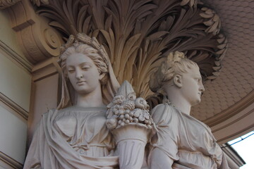 beautiful statue of ancient women, made of stone