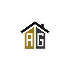 ag home logo design vector luxury linked