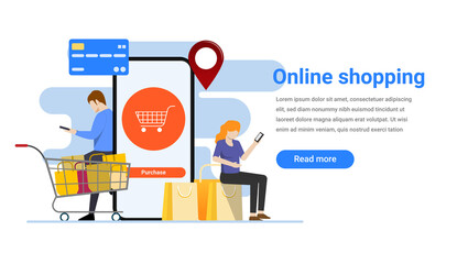 Shopping online banner for modern website