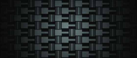 Dark Black Geometric grid background. Modern dark abstract vector texture.
