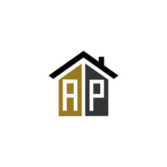 Obraz premium ap home logo design vector luxury linked