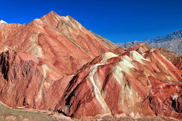 The beautiful colorful rock in Zhangye Danxia geopark of China.