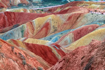 Crédence de cuisine en verre imprimé Zhangye Danxia The beautiful colorful rock in Zhangye Danxia geopark of China.