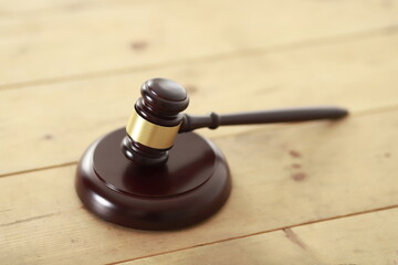 Judge's gavel on table. Law concept