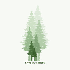 green trees