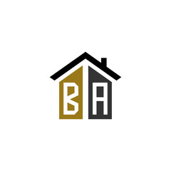ba home logo design vector luxury linked
