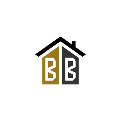 bb home logo design vector luxury linked - obrazy, fototapety, plakaty