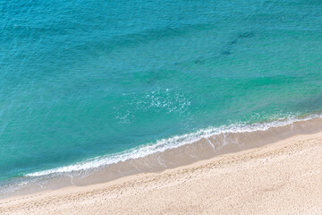 top view of the beach with turquoise water