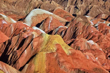 Papier Peint photo autocollant Zhangye Danxia Le magnifique rocher coloré du géoparc de Zhangye Danxia en Chine.