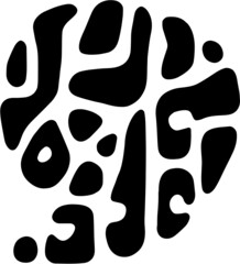 black and white background with dots.
