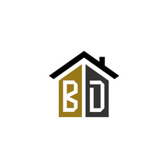 bd home logo design vector luxury linked