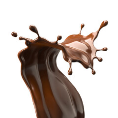 splash of chocolate or Cocoa. 3d illustration.